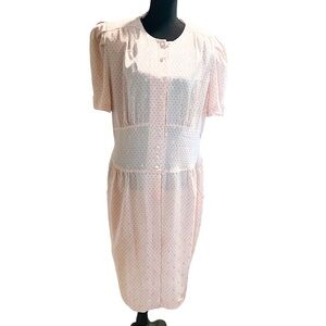 Classic Light Pink Polka Dot Women's Dress